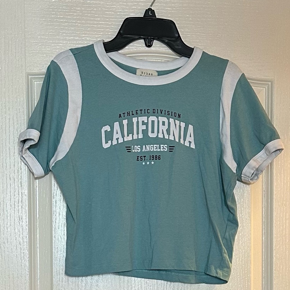 Urban Nation Blue and White Crop Tee